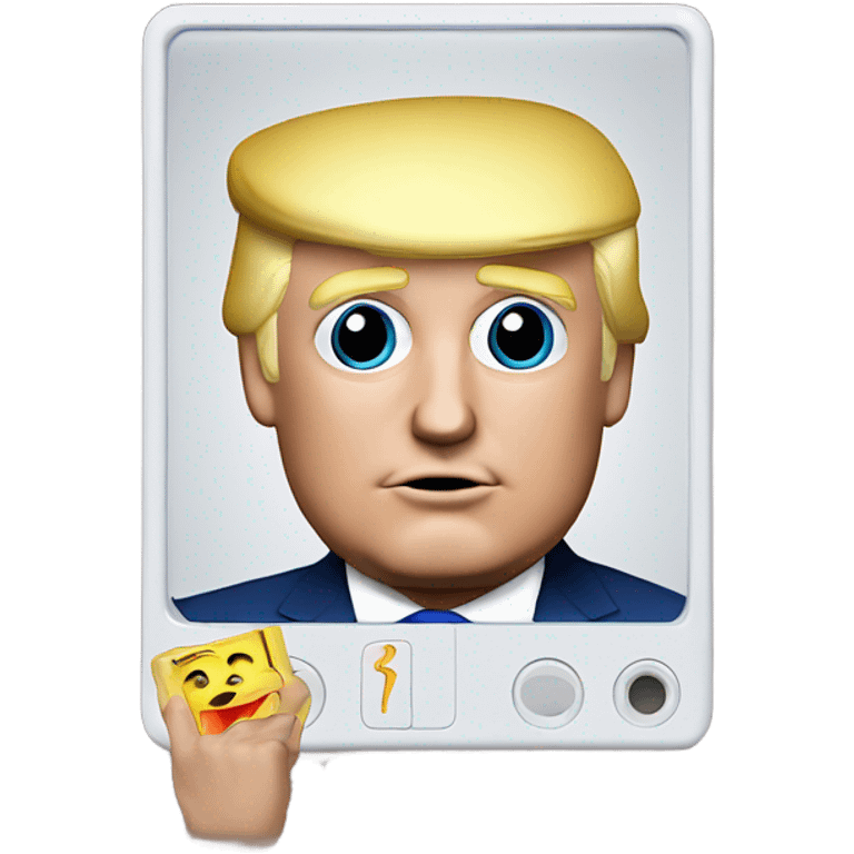 Donald Trump playing with an etch a sketch  emoji