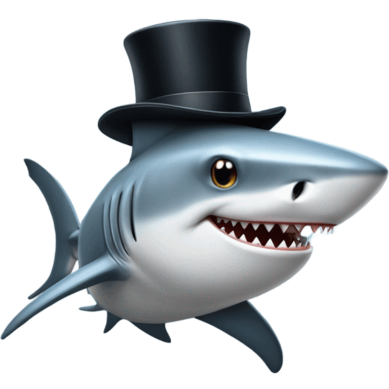 Shark with a top hat emoji