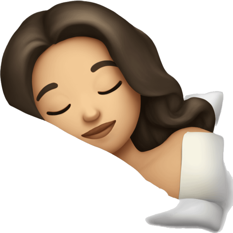 Coquette brunette girl sleeping  emoji