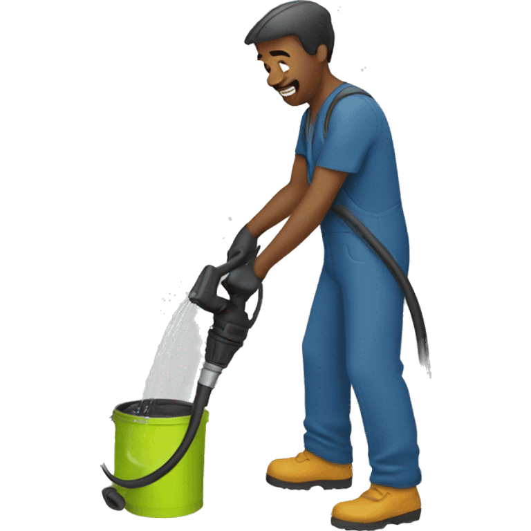 a man using a powerwasher emoji