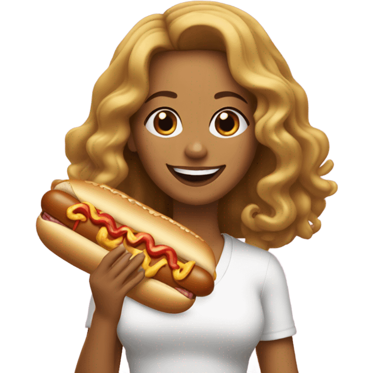 Beyonce eating hotdog emoji