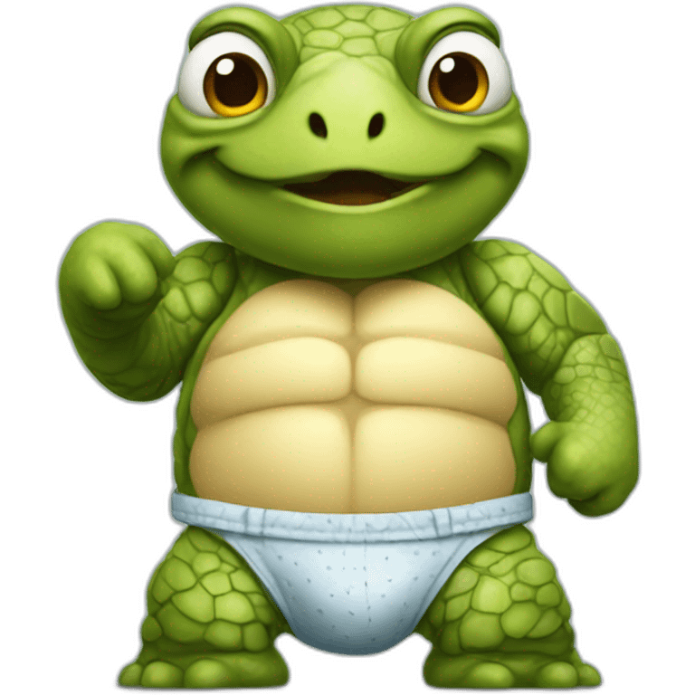 angry turtle in underpants hyperrealistic emoji