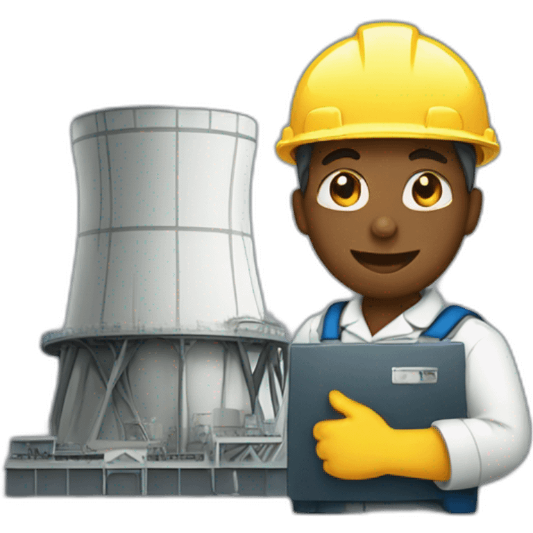 a nuclear power plant worker is in love emoji