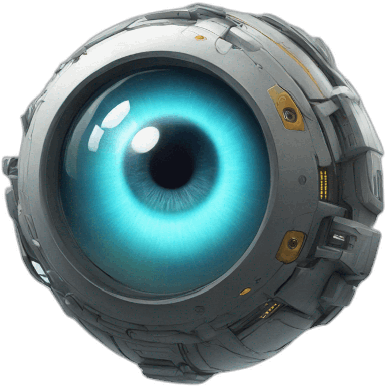 Giant floating robot eye in the sky  emoji