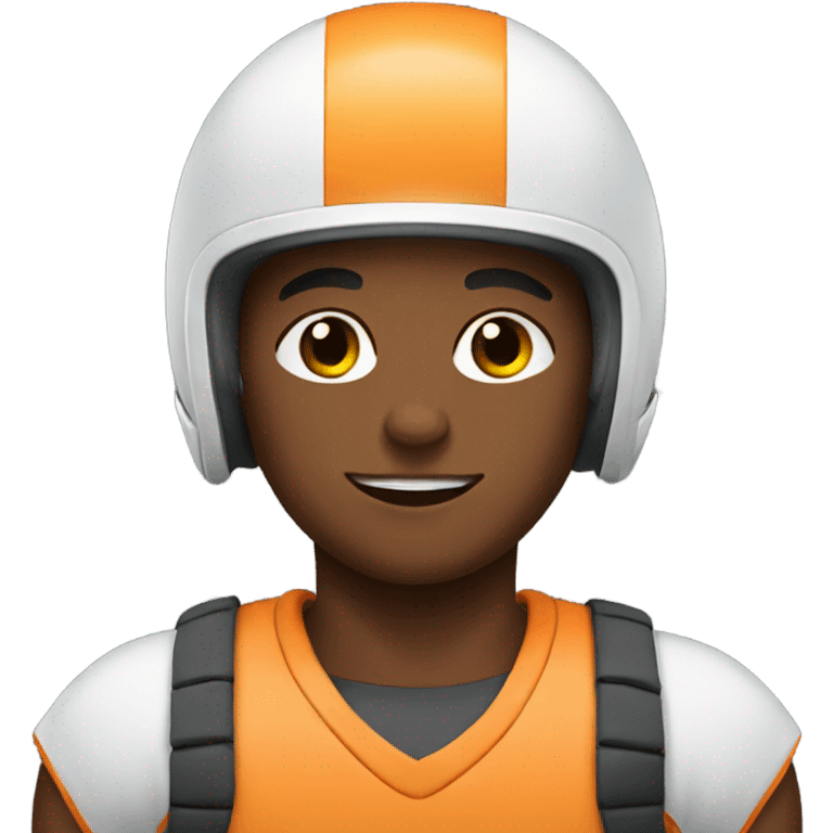 boy in sportswear with helmet emoji