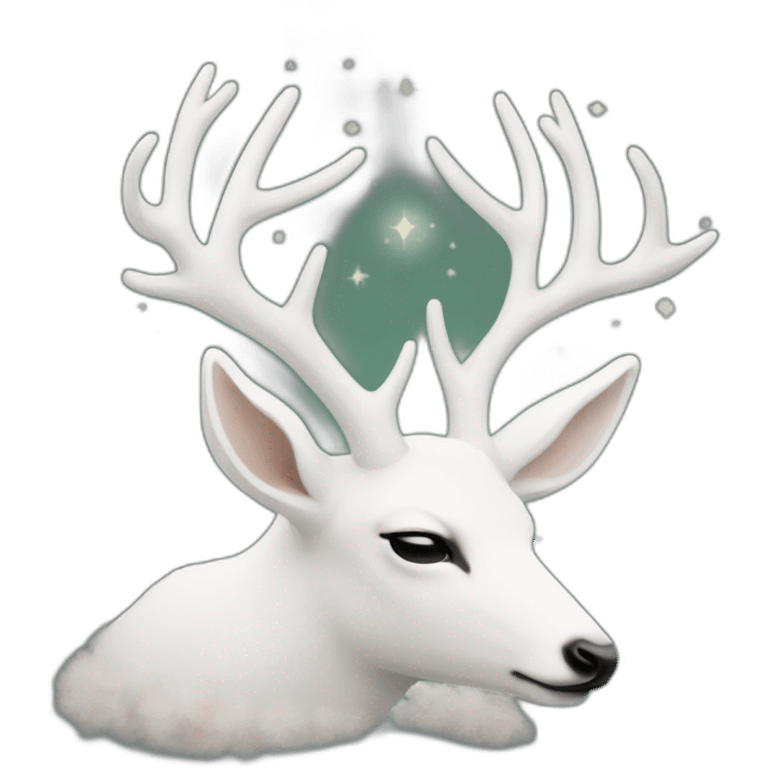 Real white deer dreaming emoji