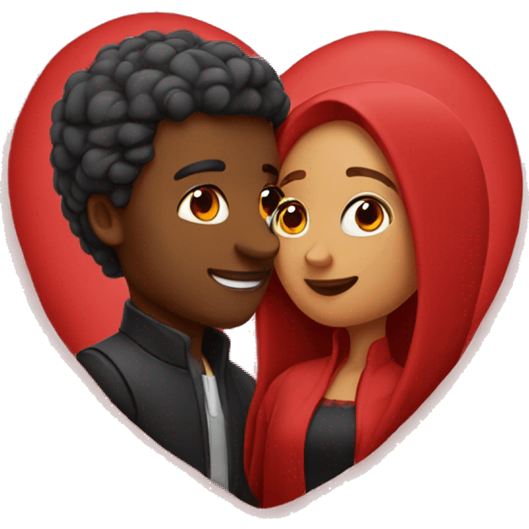 Romantic, red, couple  emoji