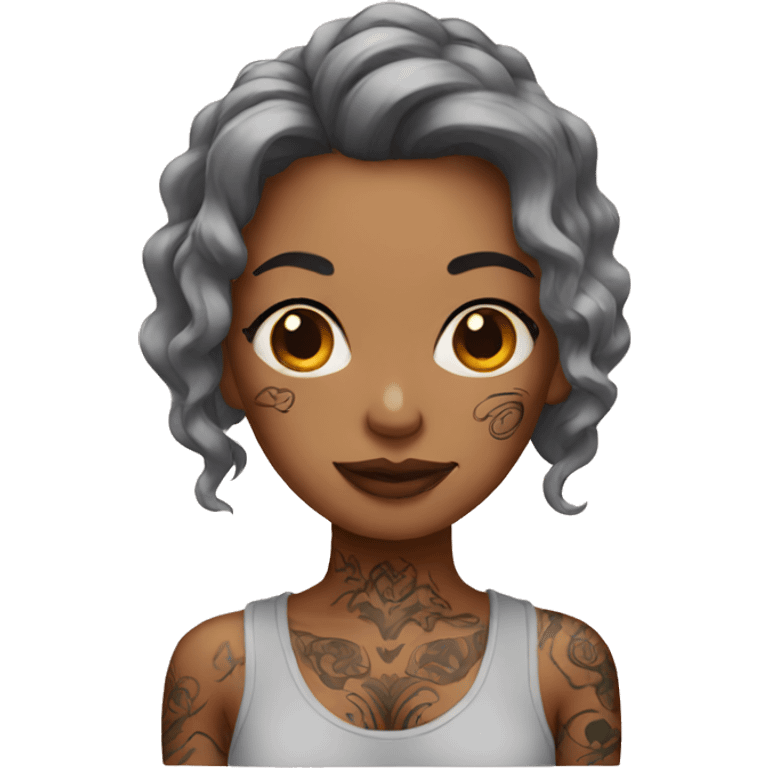 Woman wearing tattoos  emoji