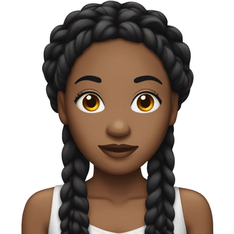 black woman with black braids and lashes emoji