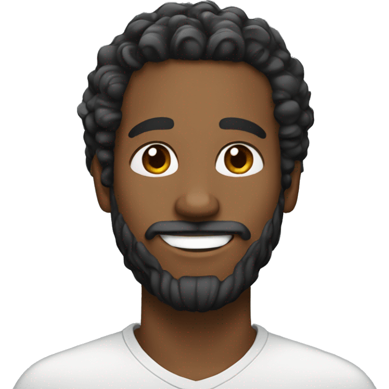 a black man, curl hair, smiling, thin beard emoji