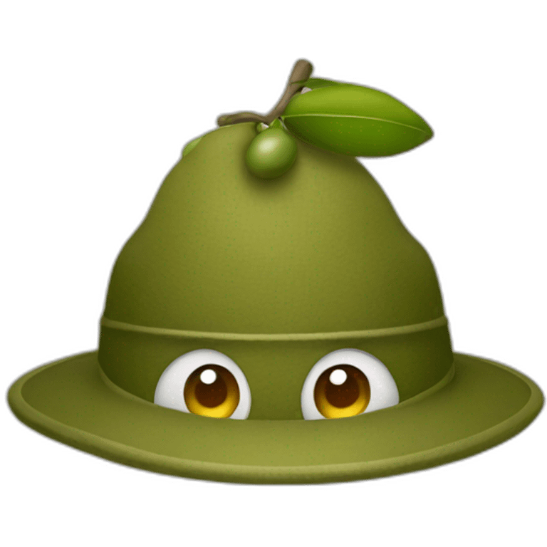 an olive with an olive hat on top emoji