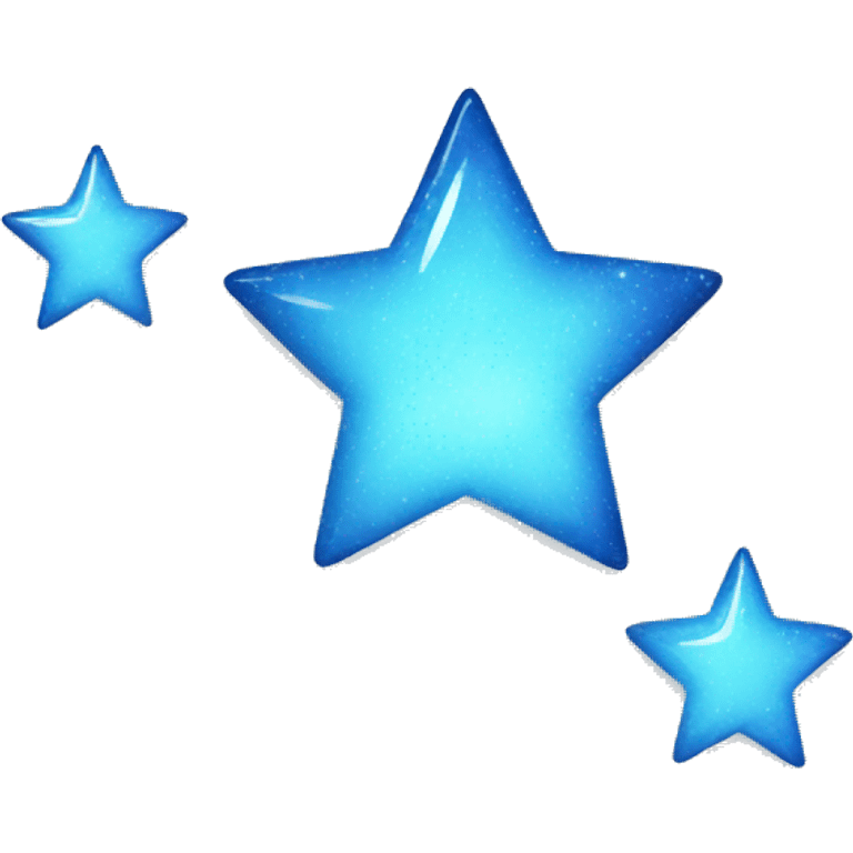 3 blue shinning stars emoji