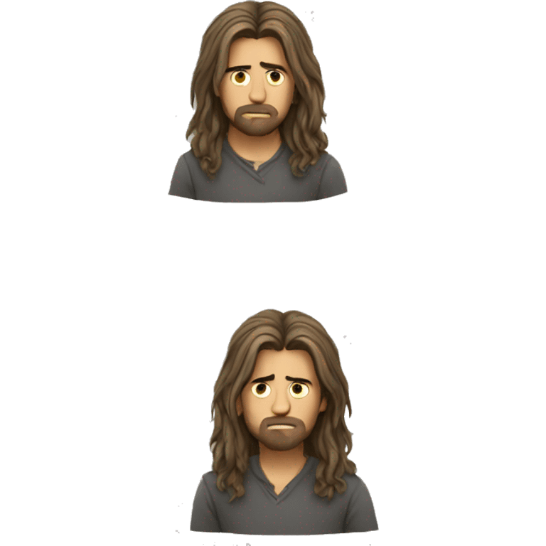 sad guys long hair  emoji