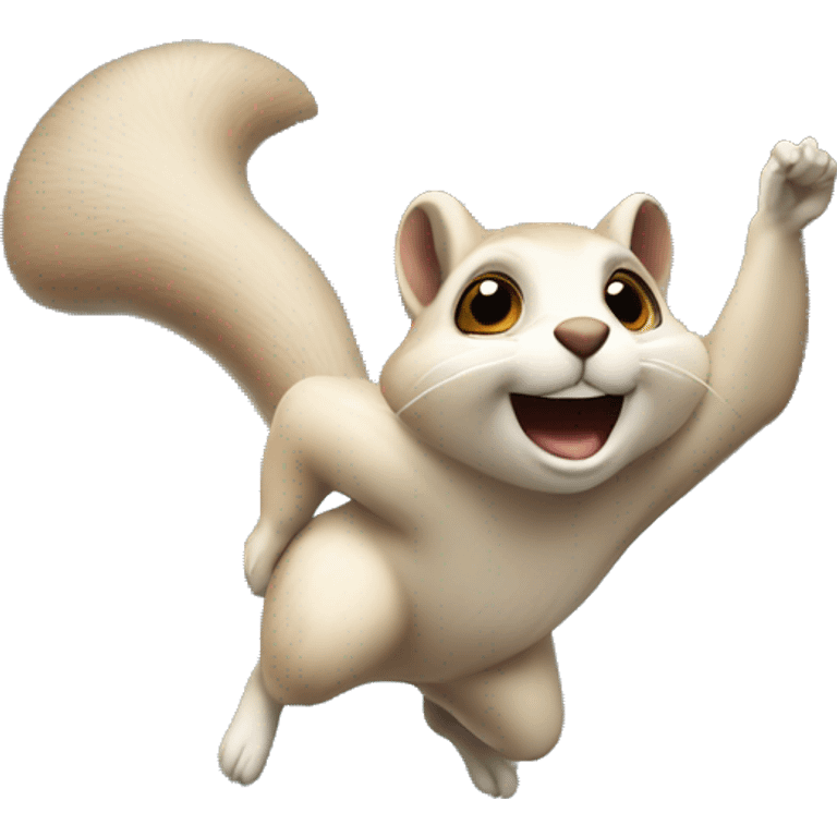 Acrobat flying squirrel diving off a cliff emoji