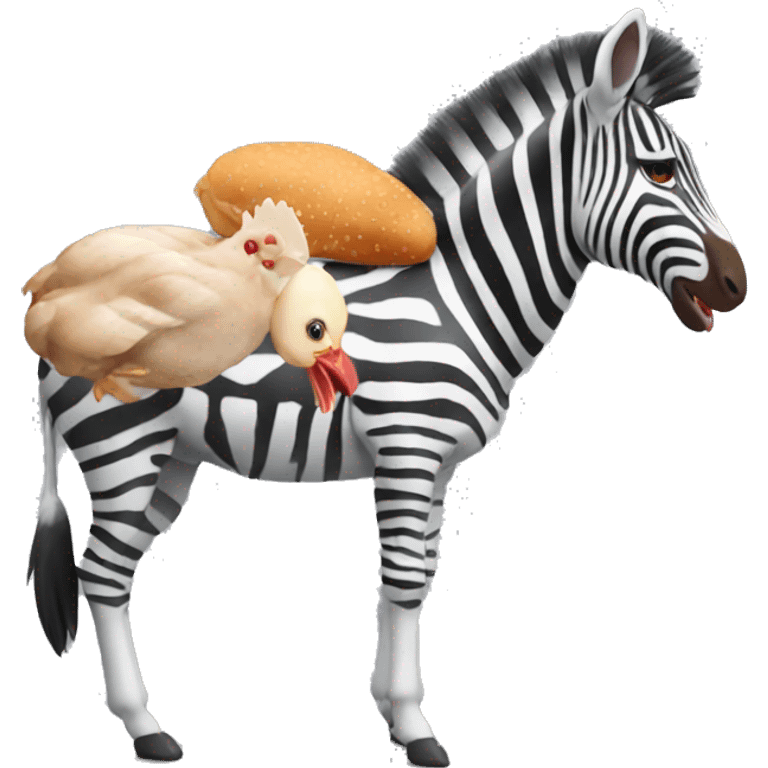 zebra eating the chicken  emoji