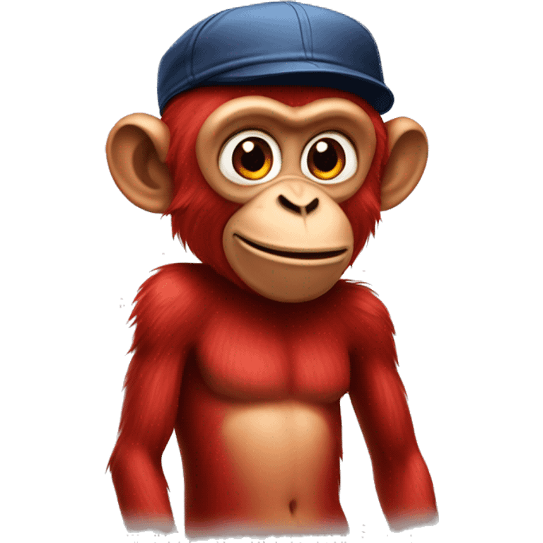 red monkey in cap emoji