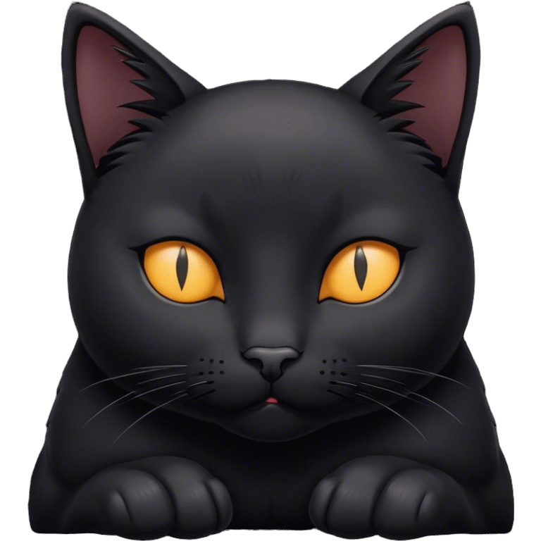 praying black cat with closed eyes emoji