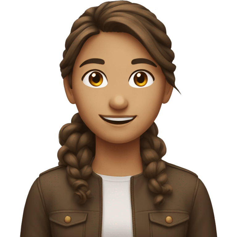 smiling girl with brown hair emoji