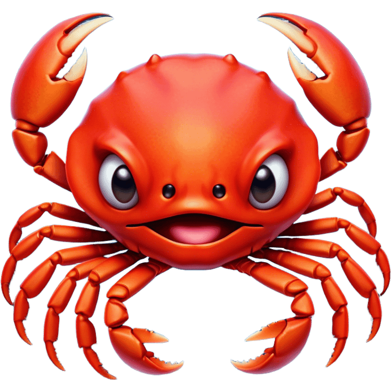 Cinematic Comical Red Crab Portrait Emoji, Head tilted dramatically with an exaggeratedly amused expression, featuring a vibrant, angular carapace with bold, expressive pincers and wide, comically animated eyes full of playful disbelief, Simplified yet hilariously expressive features, highly detailed, glowing with a slightly sassy oceanic glow, high shine, dramatic yet playful, stylized with an air of quirky coastal mischief, soft glowing outline, capturing the essence of a meme-worthy red crab that looks ready to pinch its way into viral fame! emoji