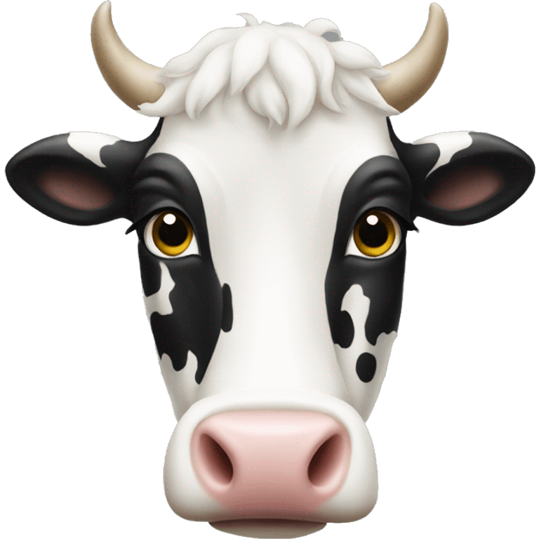 white cow with a lot of TINY black dots side emoji