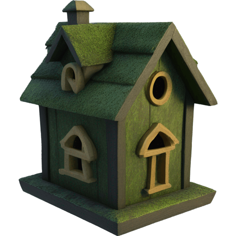 Nevermore Academy Addams house birdhouse. Mossy roof emoji