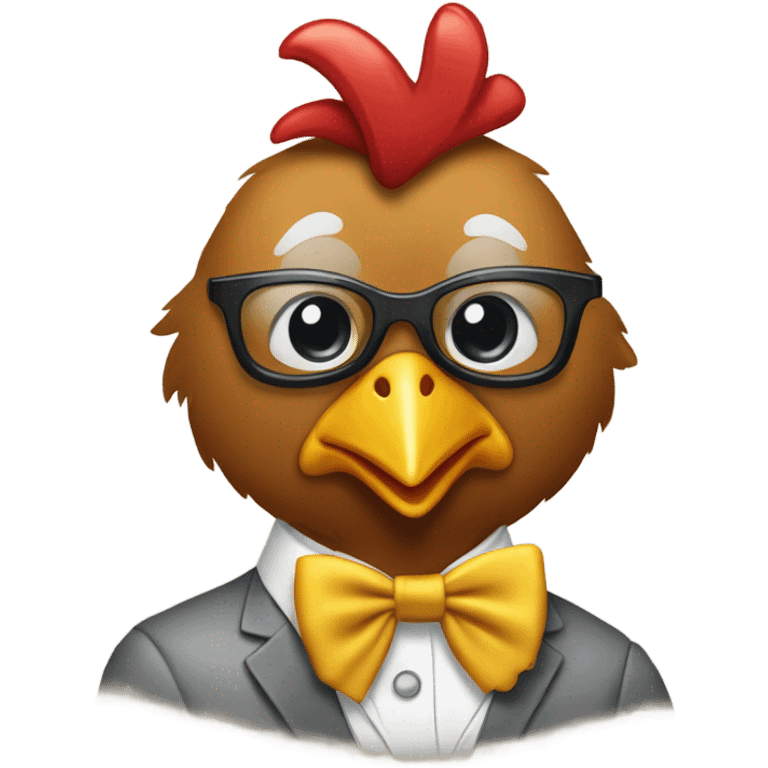 Chicken wearing suit emoji