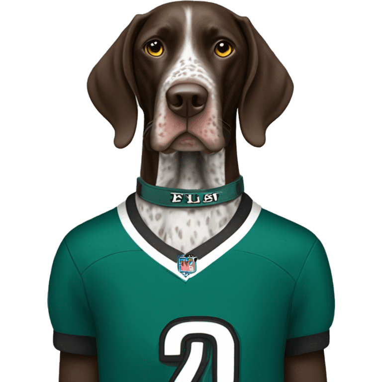 German short haired pointer in eagles jersey  emoji