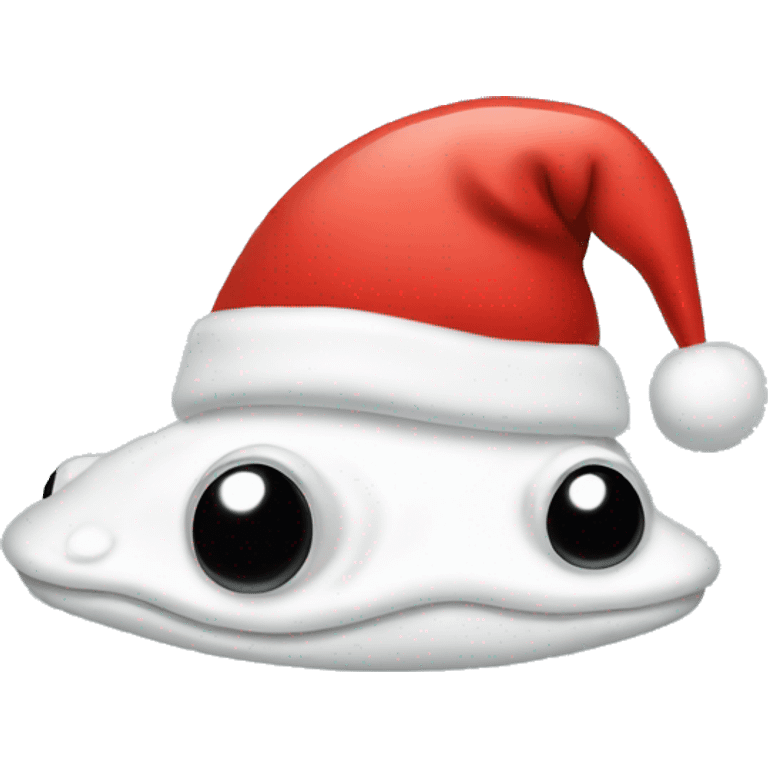 White tadpole Santa hat  emoji