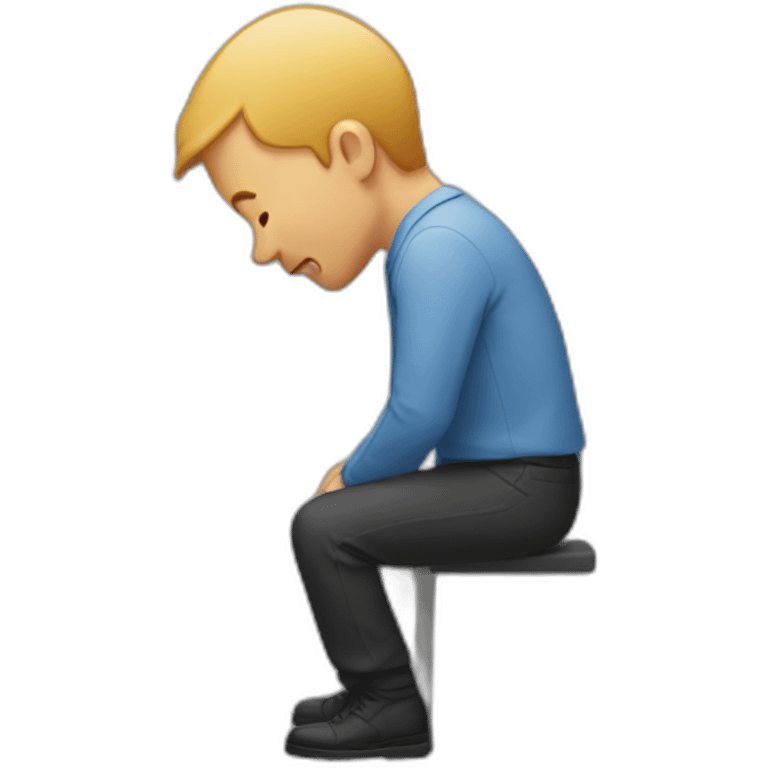 man bent over with person behind him emoji