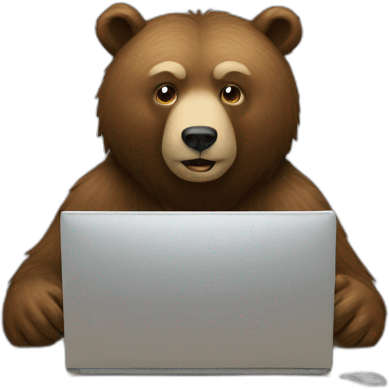 Bear at the computer emoji