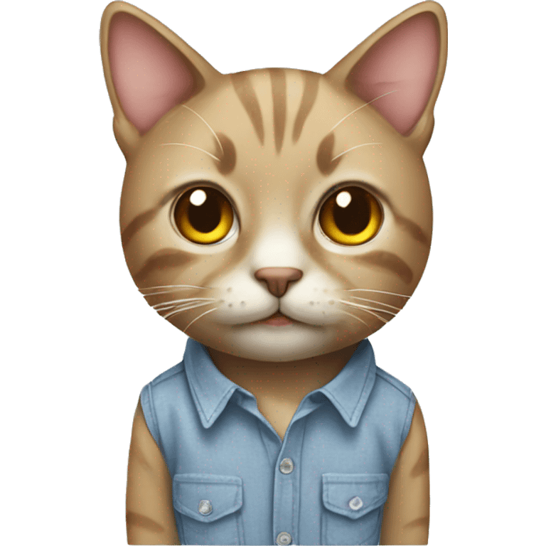 Cat wearing a shirt emoji