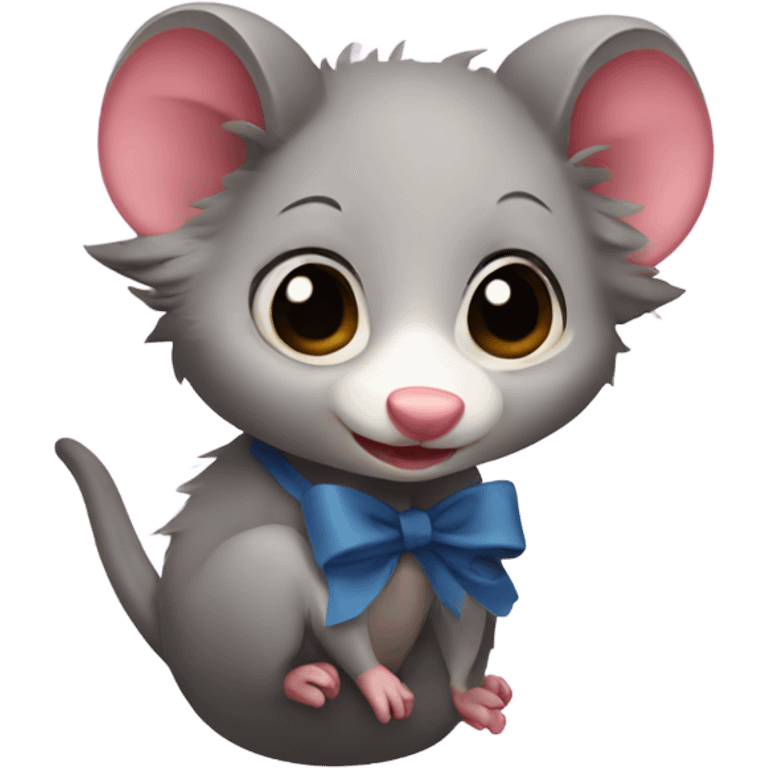 Possum with a bow emoji