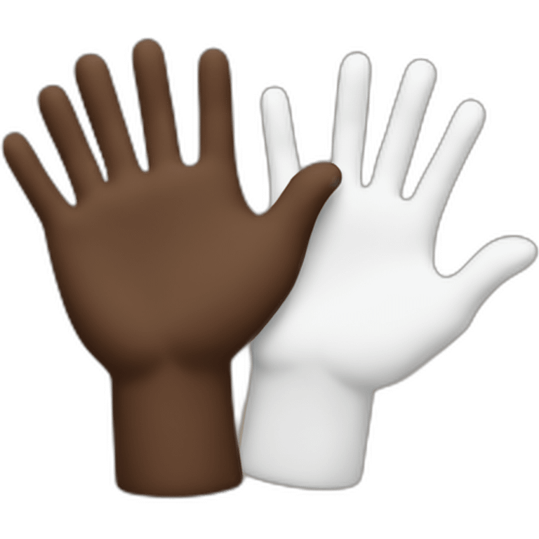 heart brown hand and white hand emoji