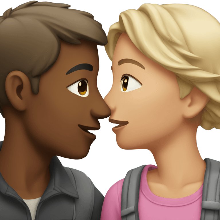 Couple kissing each other emoji