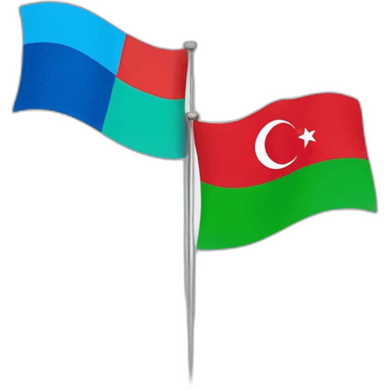 azerbaijan and turkish flag emoji