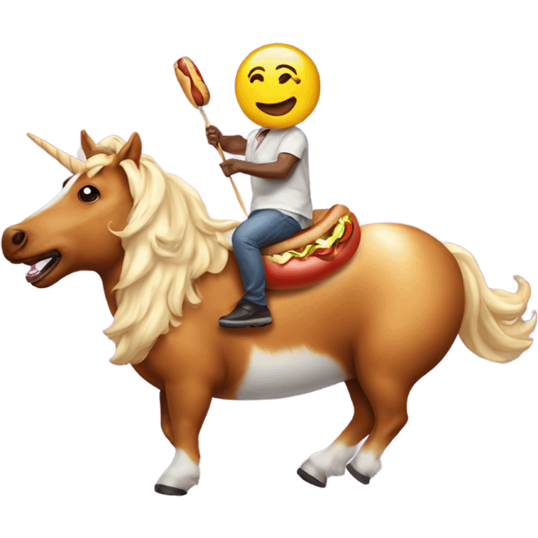 Hot dog riding a unicorn emoji