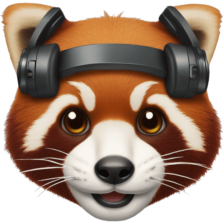 red panda wearing headphones emoji