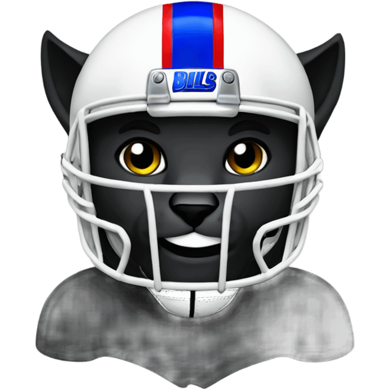 Black cat with buffalo bills football helmet emoji