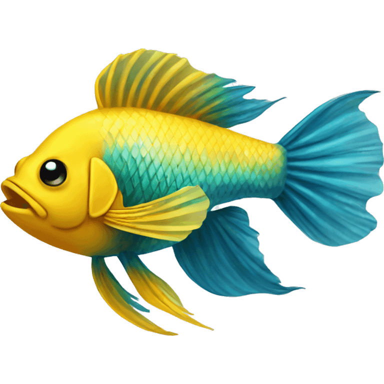 Yellow fighting fish emoji