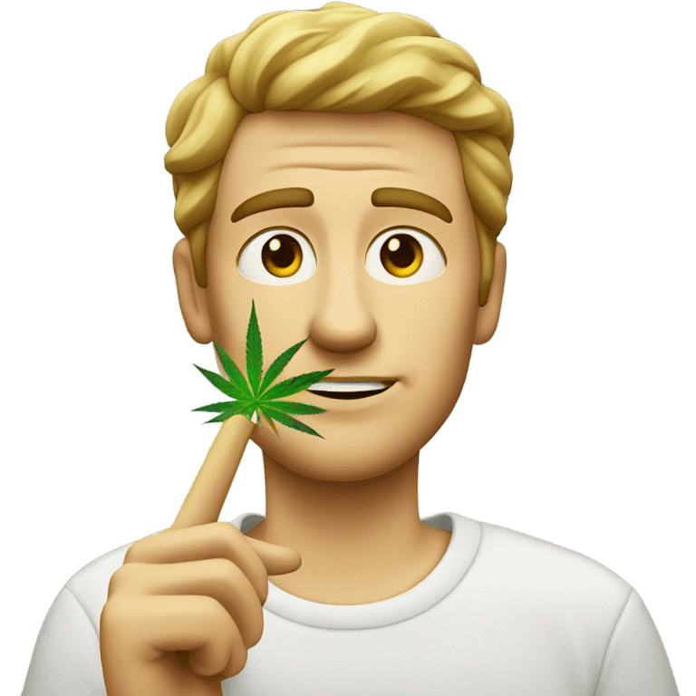 White dude smoking weed emoji