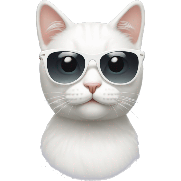 white cat with sunglasses  emoji