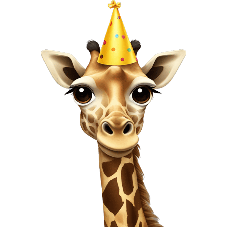 Giraffe with party hat emoji