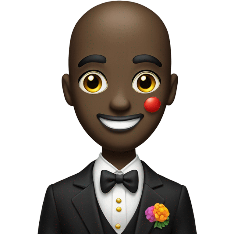 Groom in clown makeup and black suit  emoji