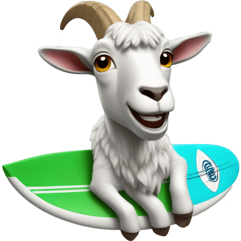 Goat on a surf emoji