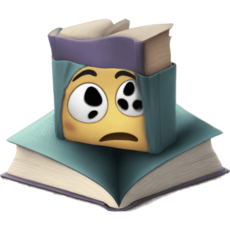 chilling with book emoji