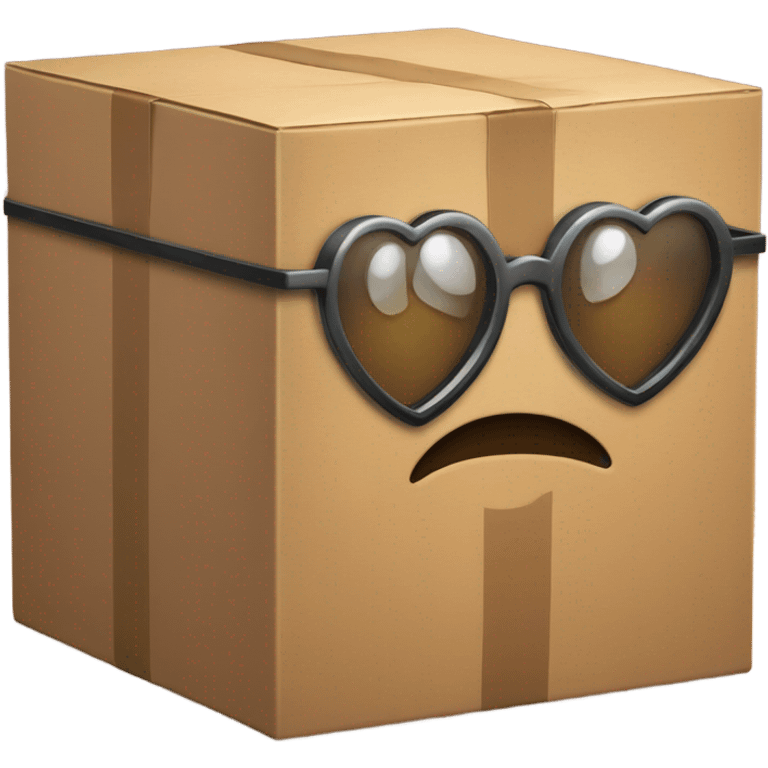 box with glasses on a big heart  emoji