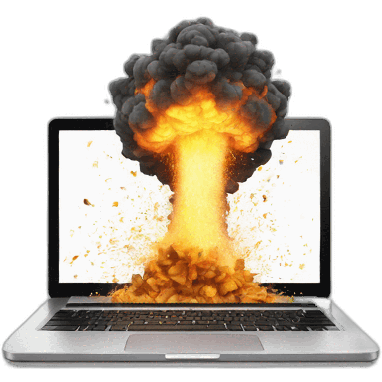 a laptop exploding emoji