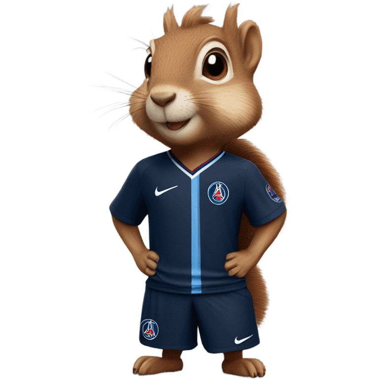 Squirrel wearing psg jersey emoji