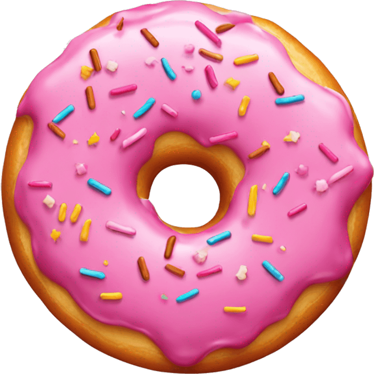 Pink donut with sprinkles emoji