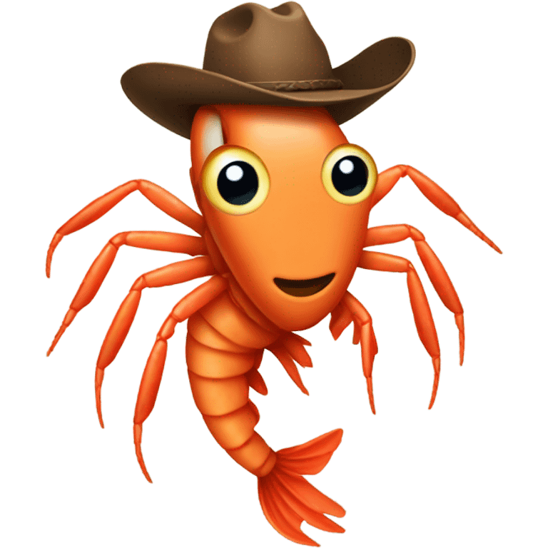 Shrimp wearing a cowboy hat emoji